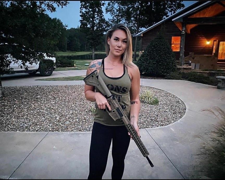 Muscular Fit Marine Chick Trump Supporter All American - 485 Photos 