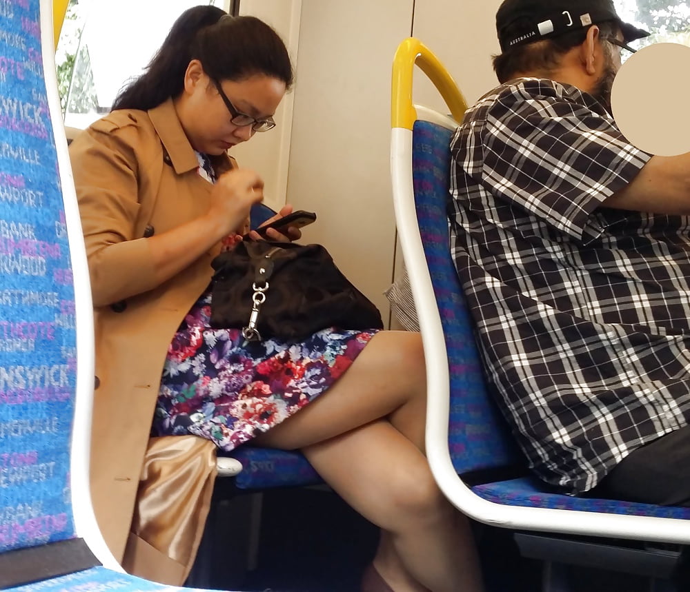 Free Candid Street Pantyhose -Tights #015 - Asian on the Train photos