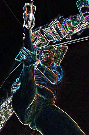 luminous contours of legs heels and ass         