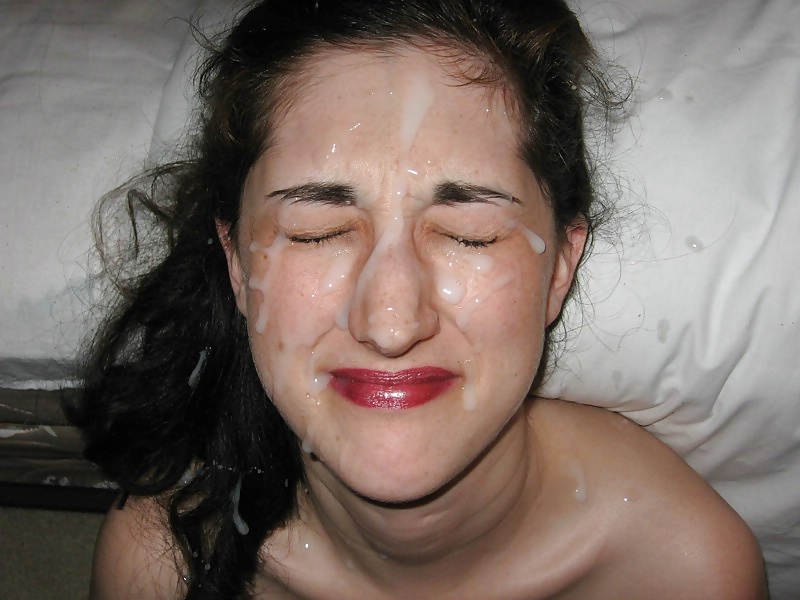 Free Facials & Cumshots - Messy, well splattered loads 5 photos