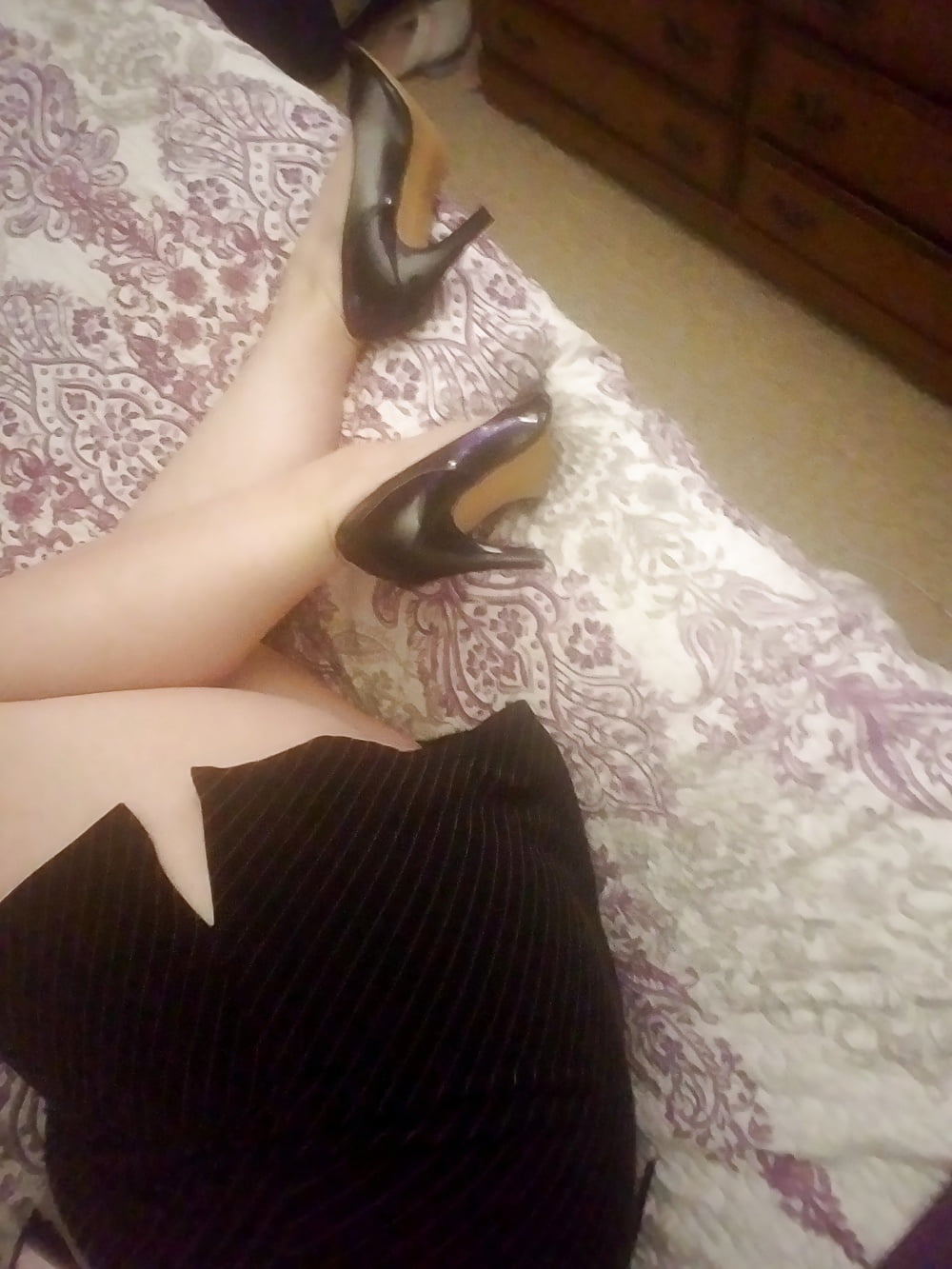 Wife in stockings and heels