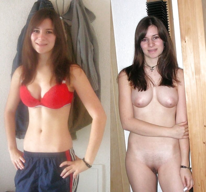 Free Your girlfriend before-after, dressed-undressed photos