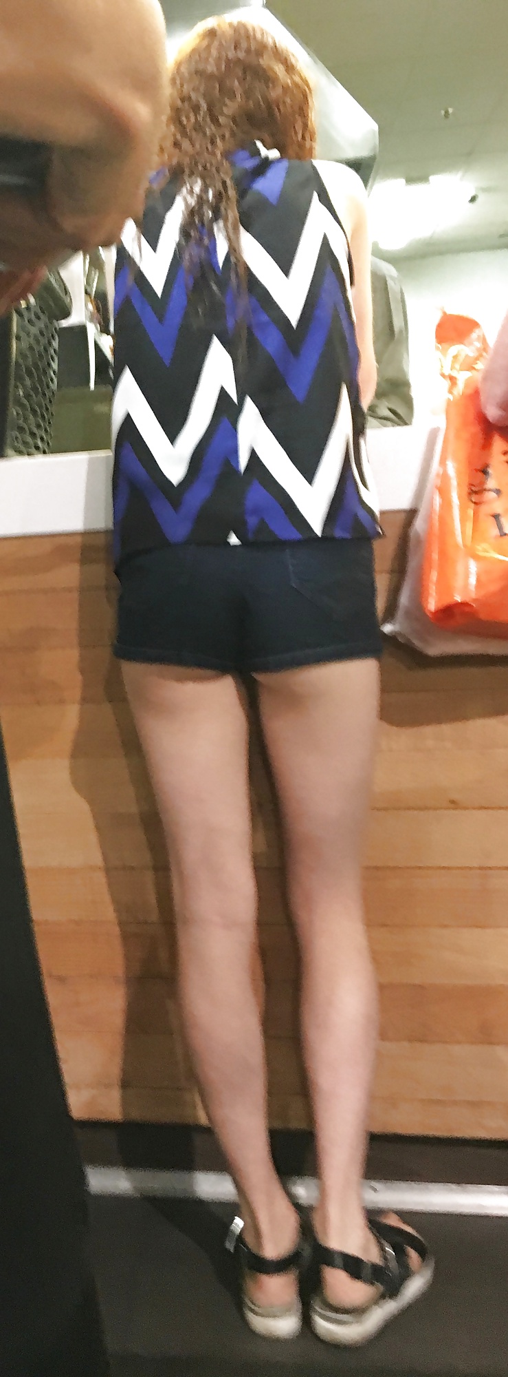 Free Tiny redhead mall teen in tiny shorts with a tiny ass photos