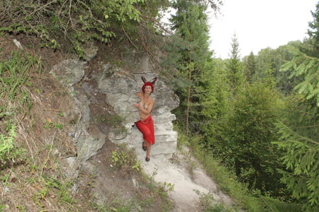 forest satyr on the rock         