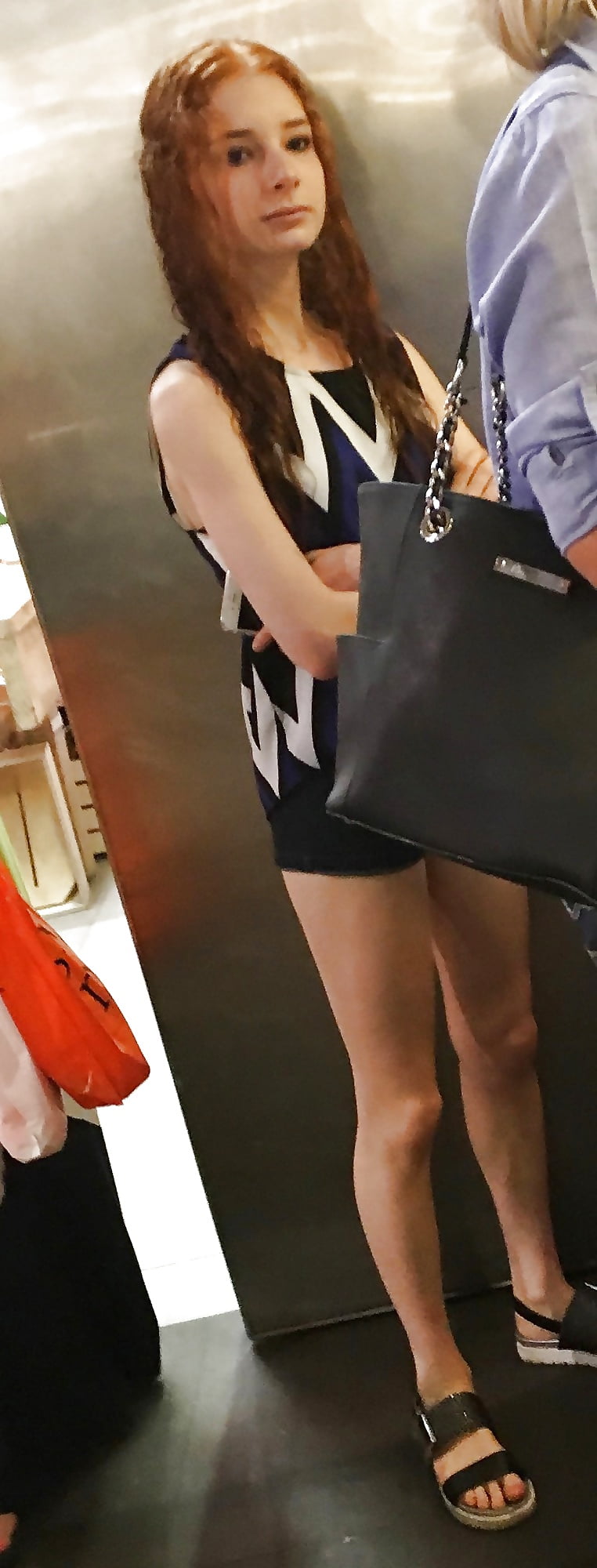 Free Tiny tight redhead slut mall teen in tiny shorts photos