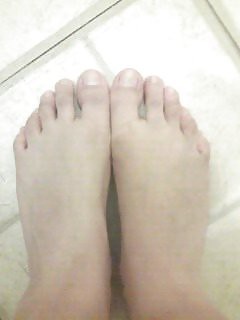 My shy cousin's bare feet