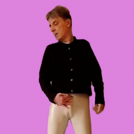 Handjob through white vinyl leggings (pink version gifs) #3