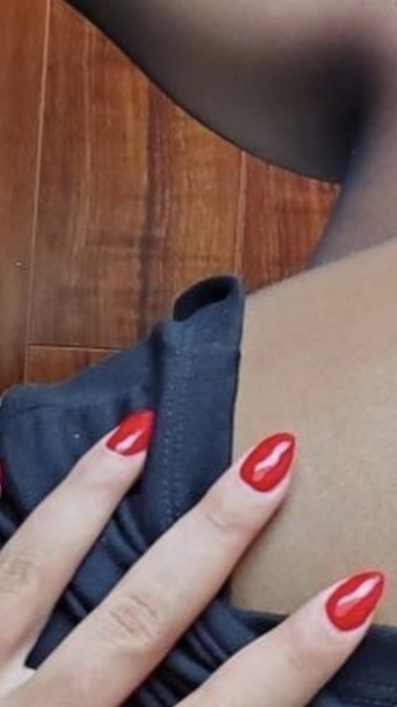 Red polished nails to match my heels for a special fan- 19 Photos 