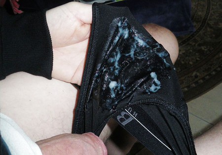 cumshot on my polyamid mens underwear...