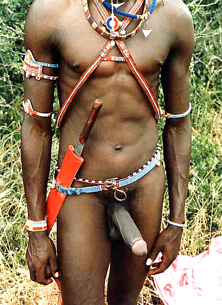 Authentic view of nude african males during the colonial past. 