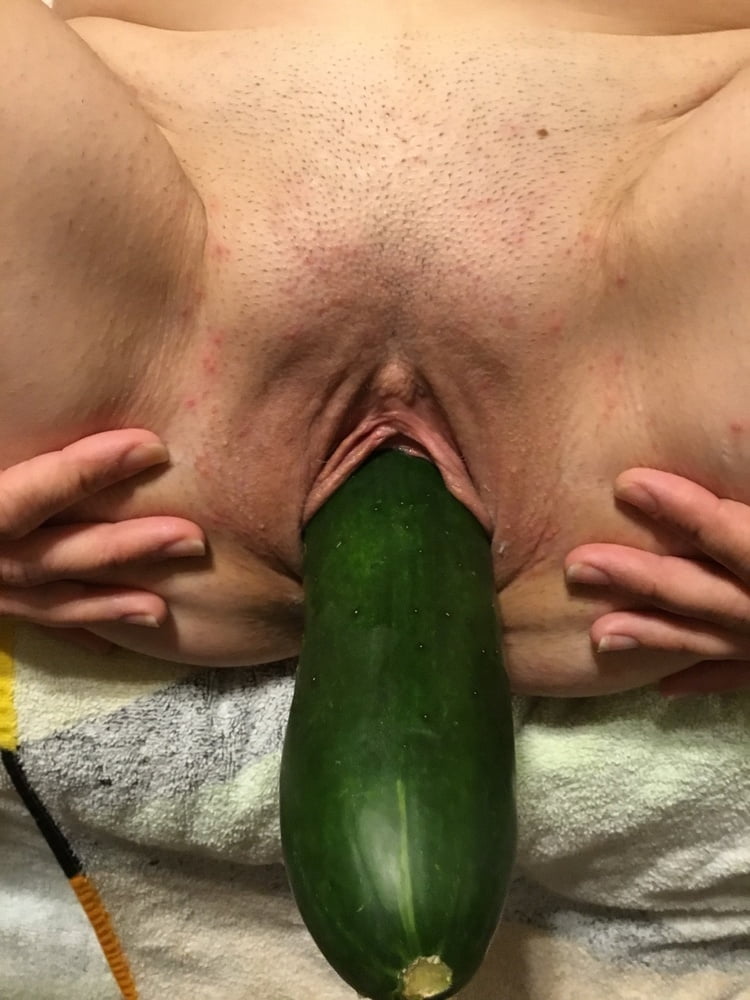 Cucumber and a large bottle.