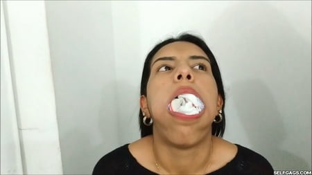 gagged with    socks and clear tape gag selfgags         