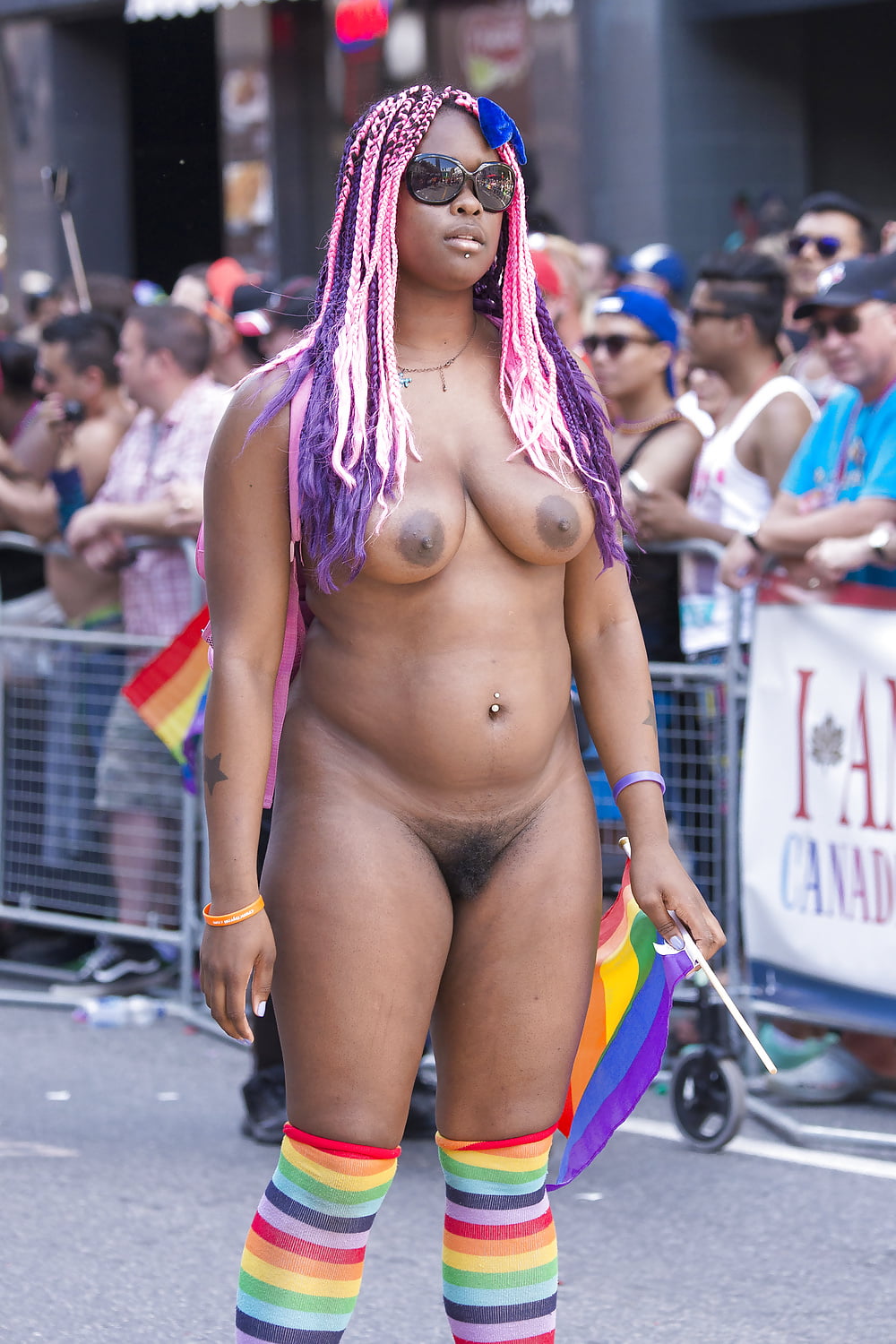 Naked Ebony In Public