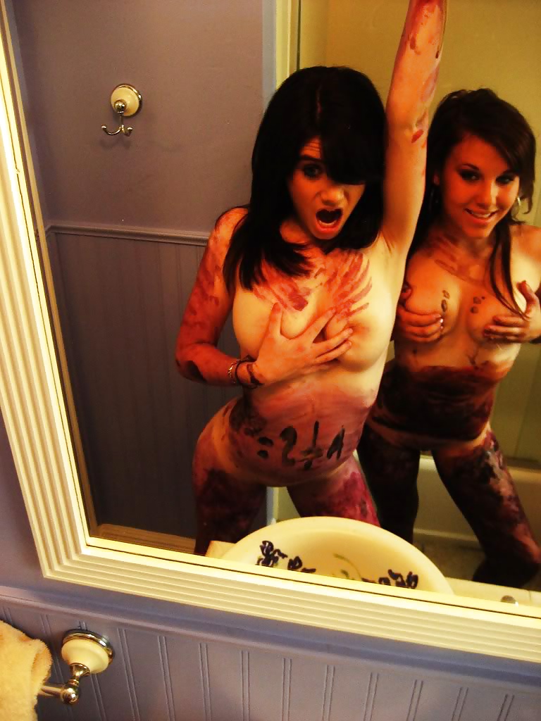 Free two hot amateur teens naked with body paint photos