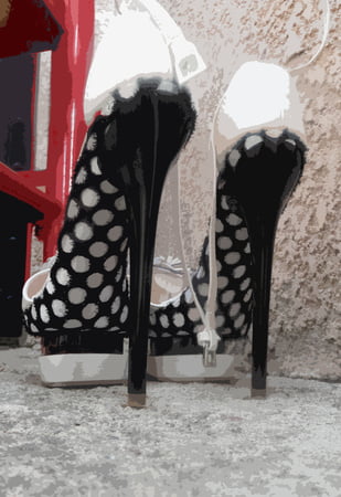 luminous contours of legs heels and ass         