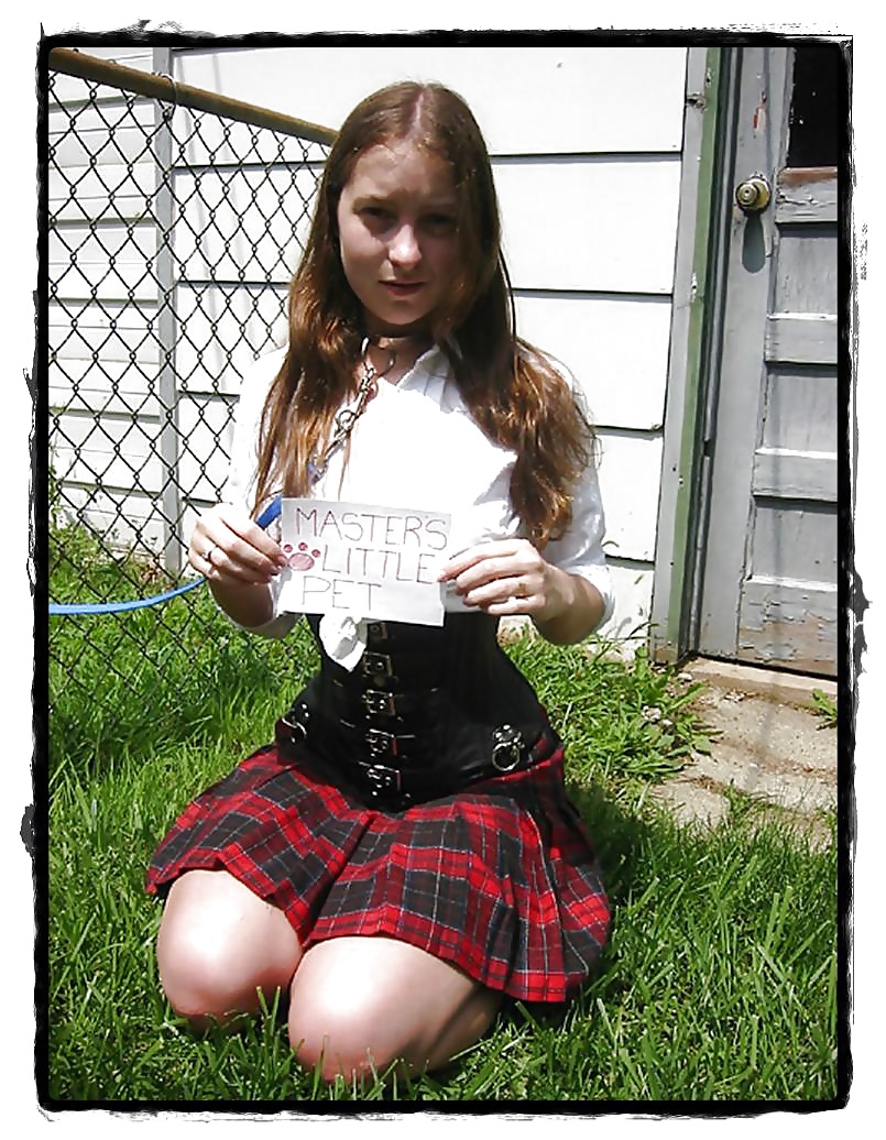 Free Bdsm slut Amanda dressed as a schoolgirl photos