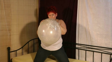 played with a large balloon         