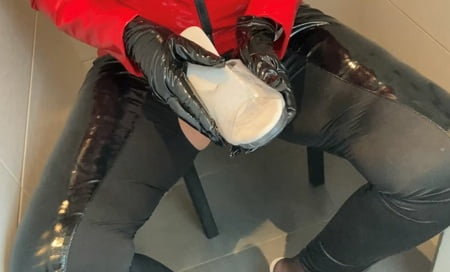 clear high heel mules pissing         