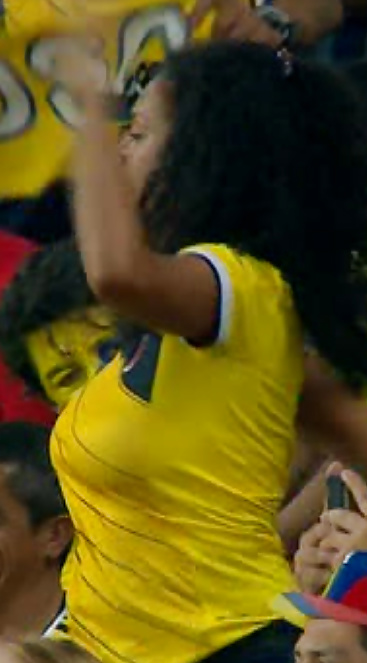 Free Busty Columbian milf dancing at World Cup 14 game photos