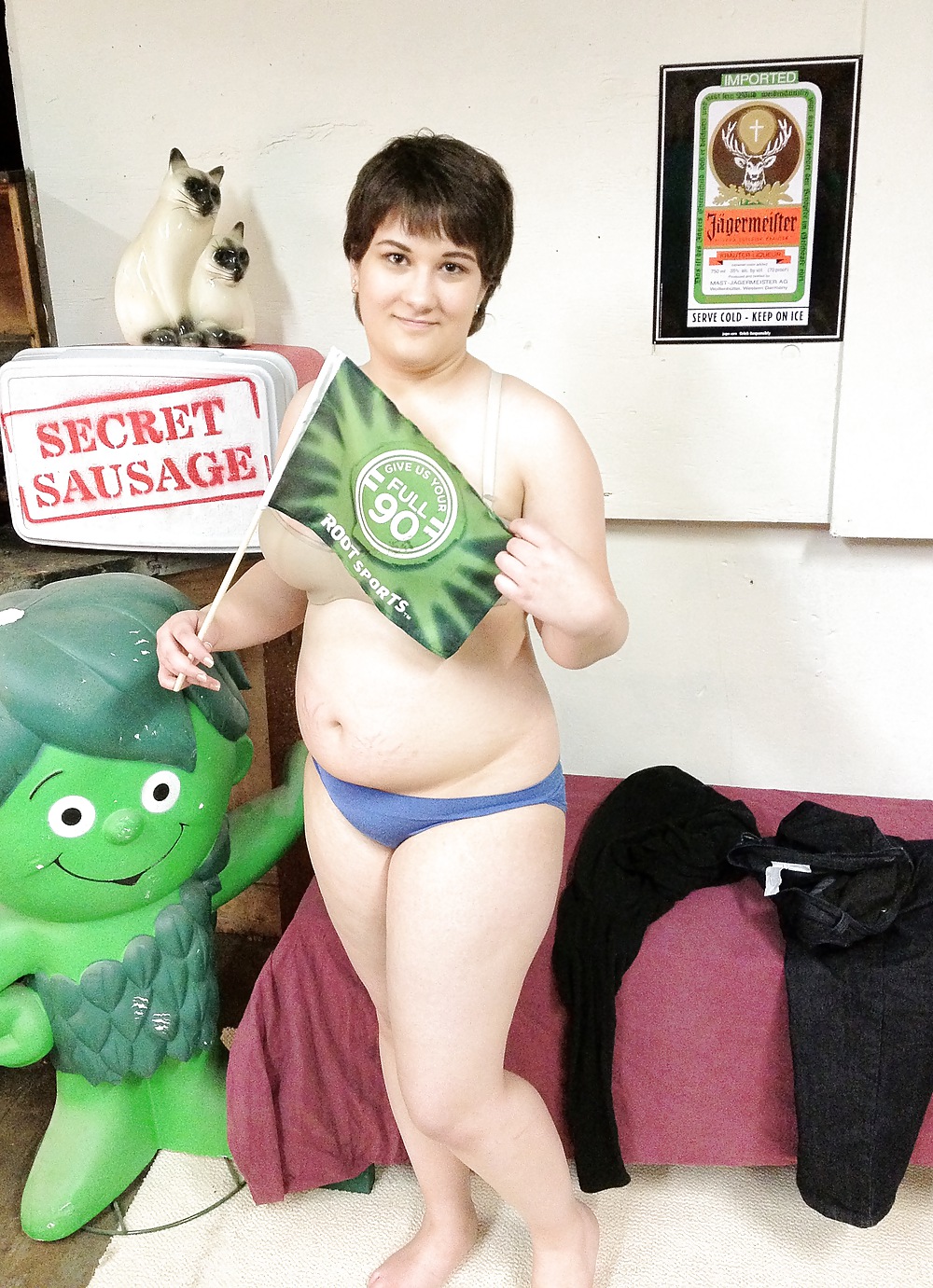 Free Pork Pies! - Chubby Soccer Coed Strips in Seattle Dorm photos