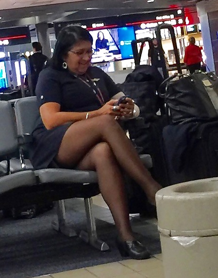 Free FLIGHT ATTENDANT CANDIDS - I (Stocking Tops) - ORIGINAL photos
