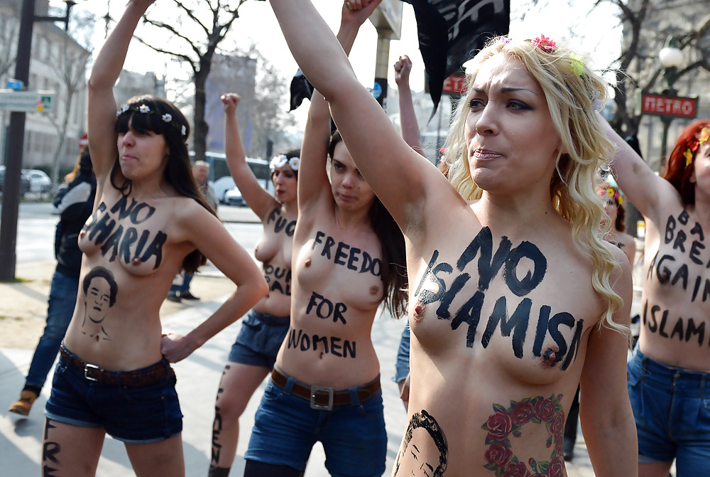 Free Femen 2013-04-04 Topless Jihad protest day photos