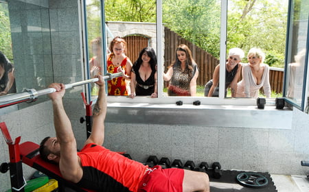 nasty cougars working out at groupmams         