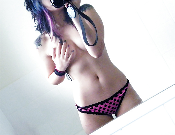 Free Sexy Emo Teen With Blue Hair photos