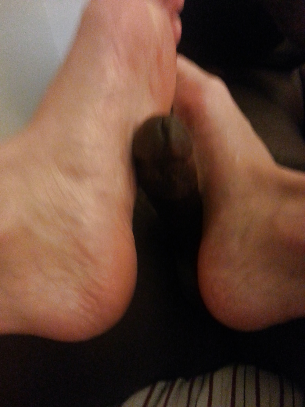 Free GF soft soles wrapped around my cock photos