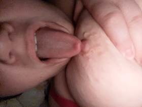 Licking my nipples - 1 Photos 