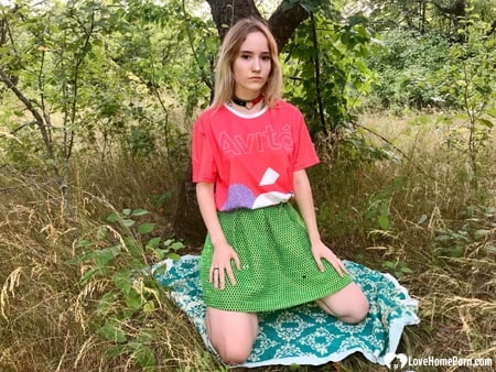 hot teen strips naked in the woods         