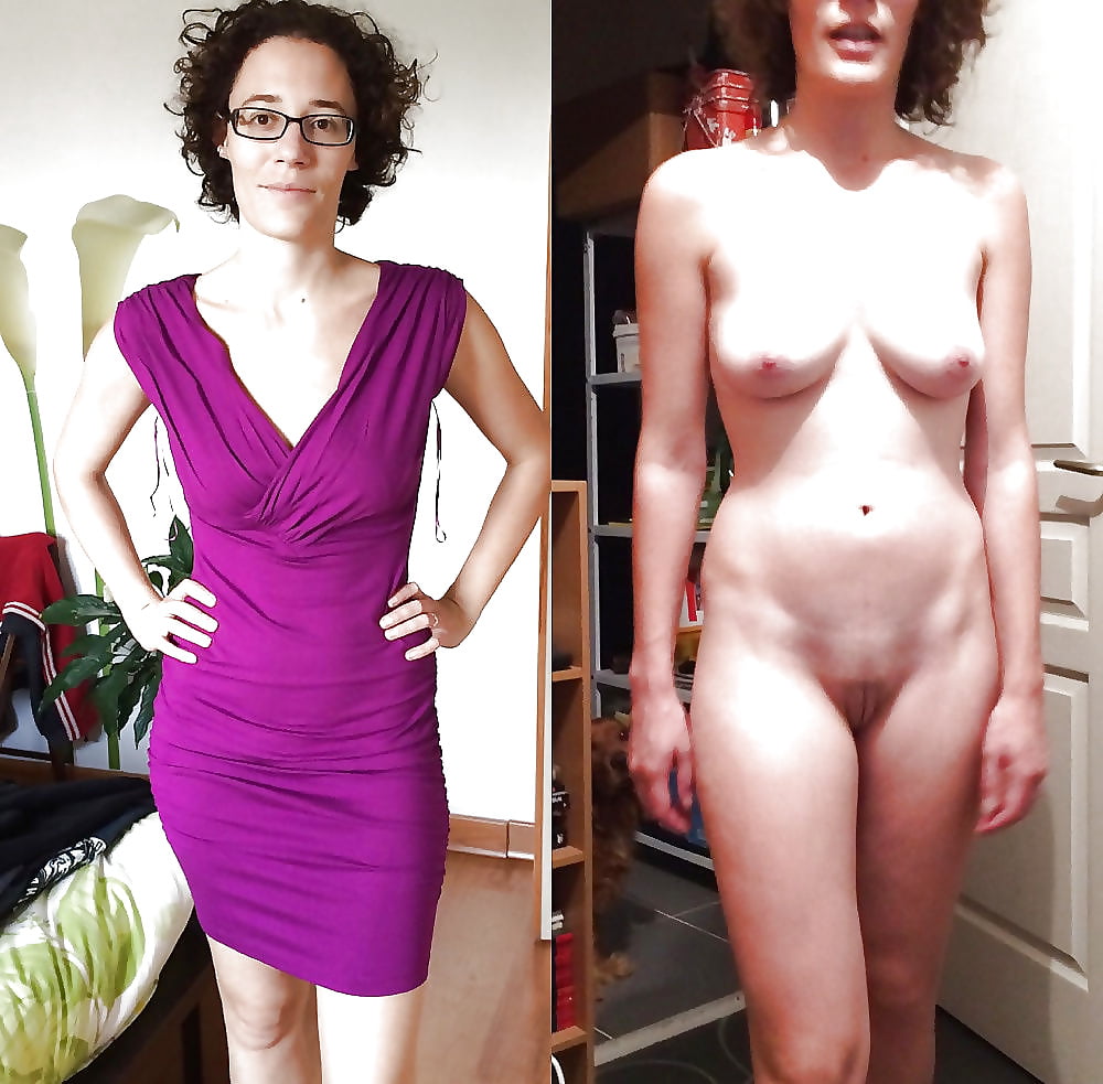 Free Elodie T and Moana M before-after, dressed-undressed photos