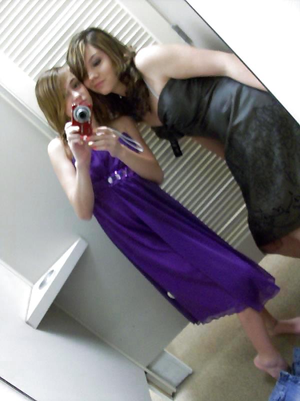 Free 2 or more girls in Satin Prom dresses photos