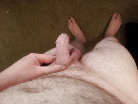 Looking down on my cock for a friend!!