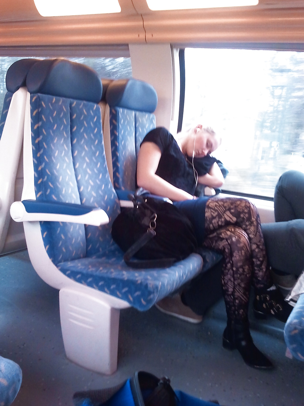 Free nice girl in train photos