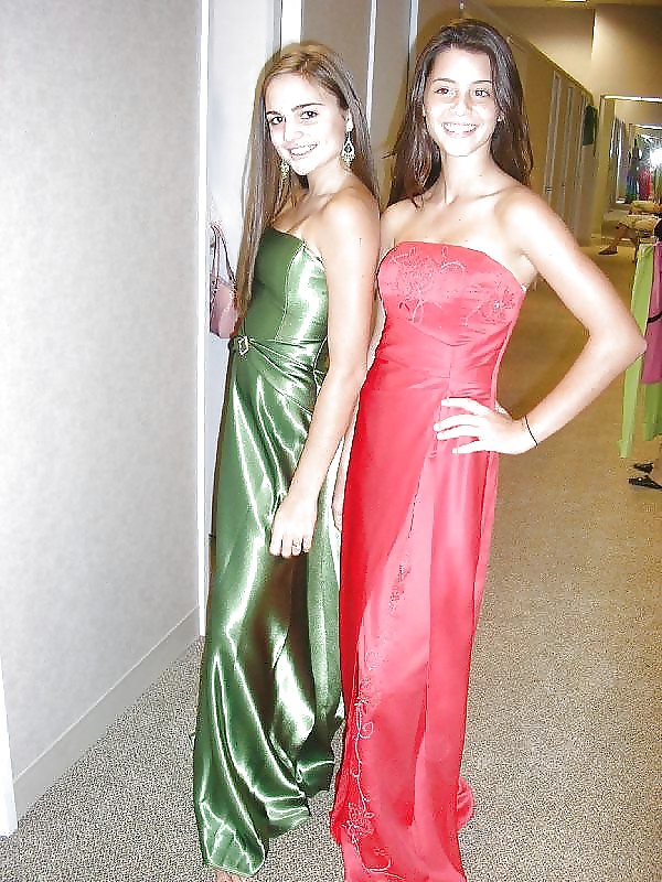 Free 2 or more girls in Satin Prom dresses photos